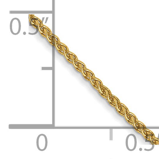 Cadena tipo espiga de 14k y 1,05 mm con cadena con cierre de langosta