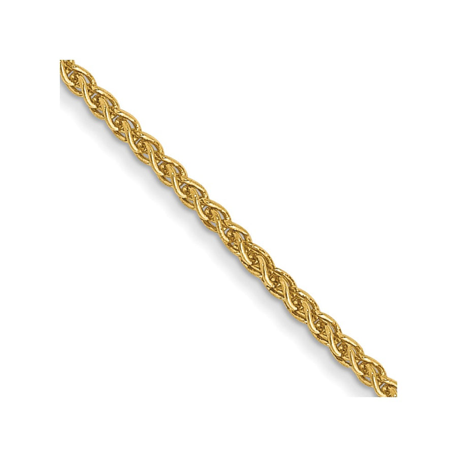 Cadena tipo espiga, de 14k y 1.05 mm con cadena con cierre de langosta