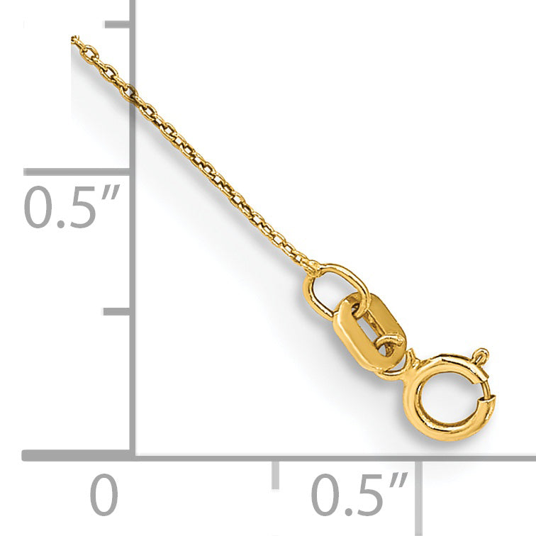 Tobillera 14K 10 Pulgadas 0.75mm Cable con Cierre de Resorte
