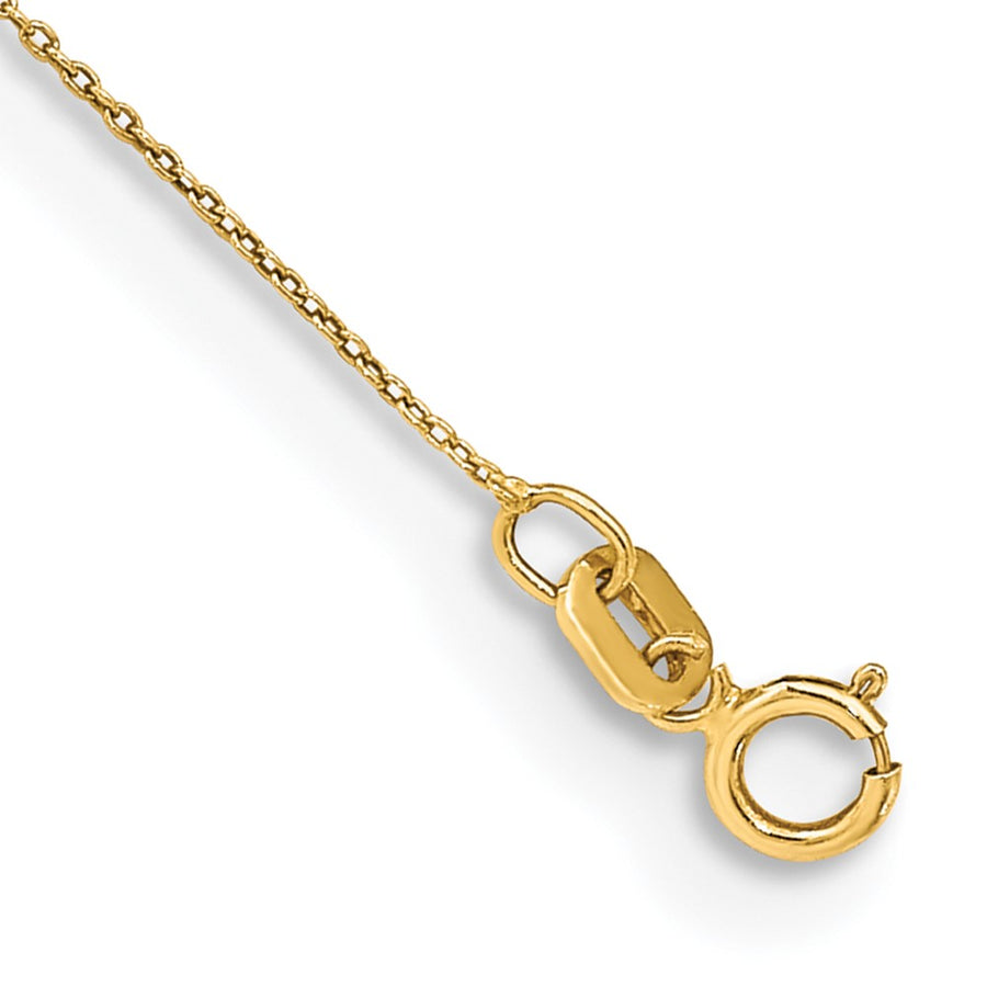 Tobillera 14K de 9 Pulgadas y 0.75 mm Cable con Broche de Resorte