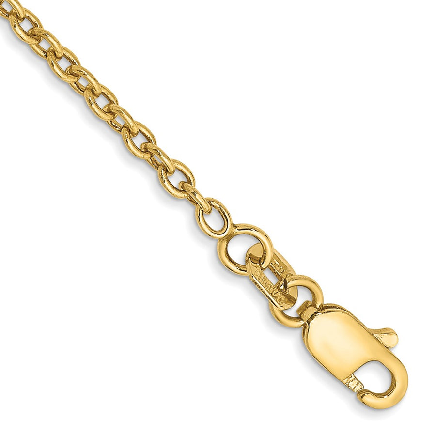 Tobillera de Oro Amarillo 14K de 10 Pulgadas (1.8 mm) con Cierre de Langosta y Cadena Forzantine