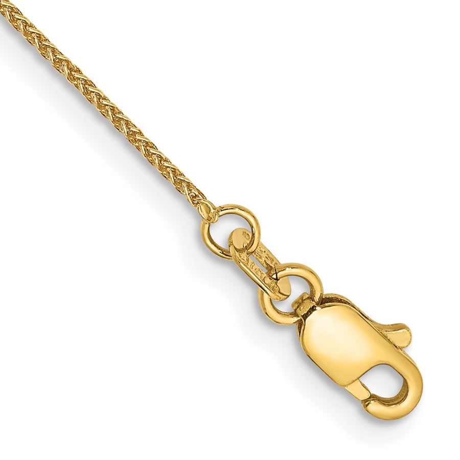 Tobillera Spiga de 14k Amarillo de 9 Pulgadas y 0.85 mm con Cierre de Langosta