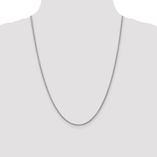 Cadena de Oro Blanco de 14K de 24 pulgadas y 2.2 mm Forzantine con Cierre de Langosta