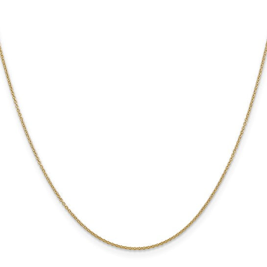 Cadena de Oro Amarillo de 14K, 45.7 cm (18 pulgadas), 0.9 mm, Estilo Cable con Cierre de Anillo de Resorte