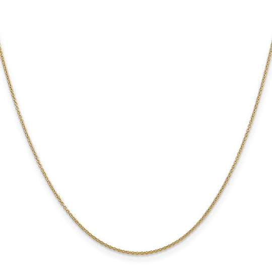 Cadena de Oro Amarillo de 14K, 45.7 cm (18 pulgadas), 0.9 mm, Estilo Cable con Cierre de Anillo de Resorte