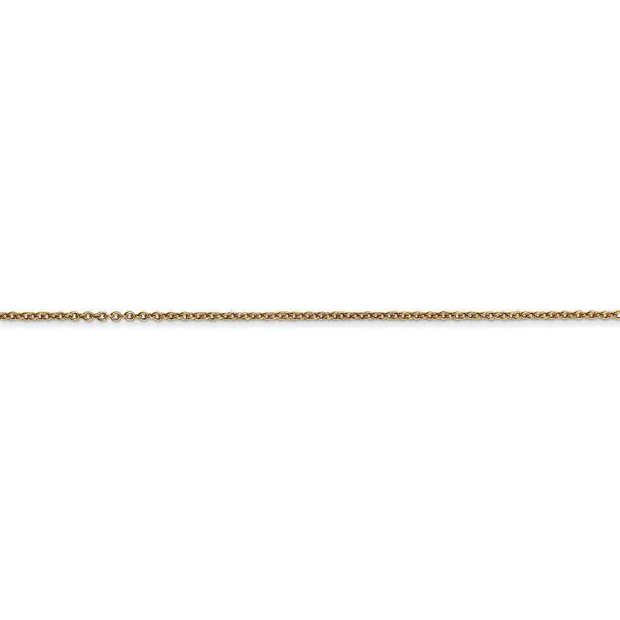 Cadena con Cierre de Anillo de Resorte Corte Diamante de 0.8 mm en Oro de 14k