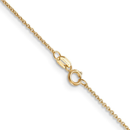 Cadena de Oro Amarillo de 14K, 45.7 cm (18 pulgadas), 0.9 mm, Estilo Cable con Cierre de Anillo de Resorte