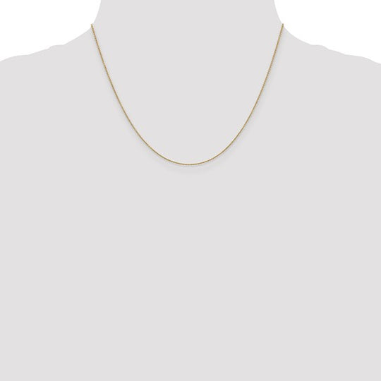 Cadena de Oro Amarillo de 14K, 45.7 cm (18 pulgadas), 0.9 mm, Estilo Cable con Cierre de Anillo de Resorte