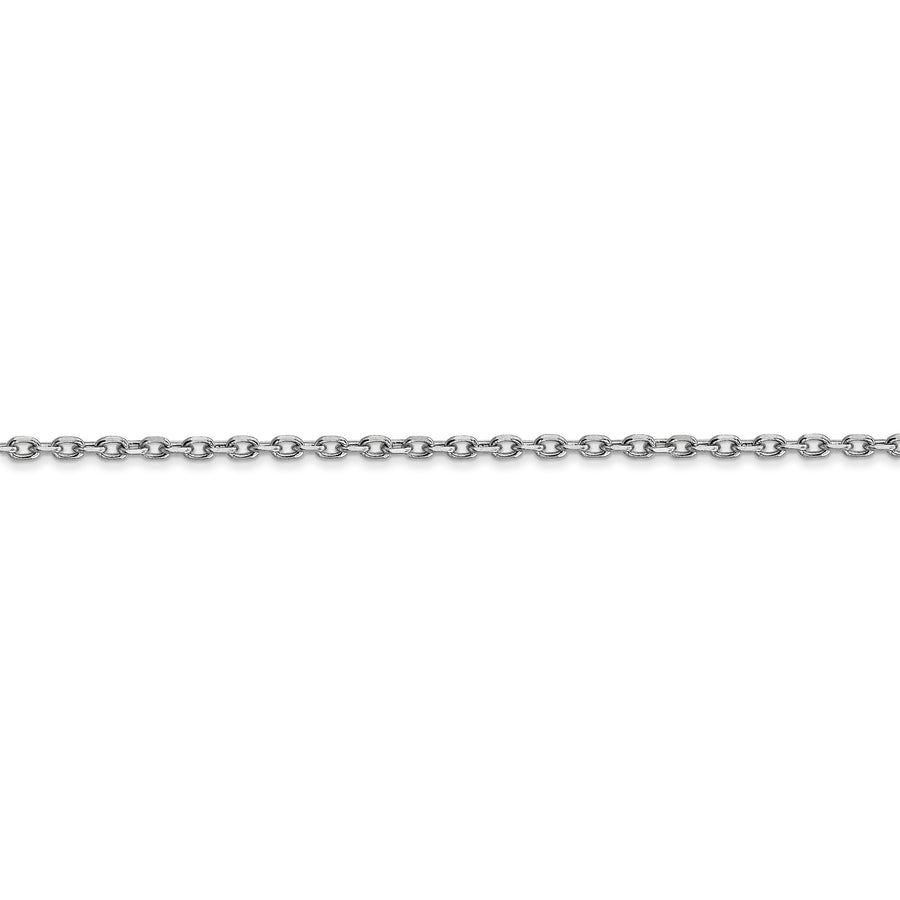 Cadena portacables redonda de eslabones abiertos D/C de 14k WG de 1,8 mm