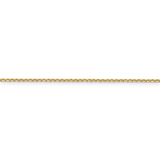 Cadena de Oro Amarillo de 14K, 76 cm (30 pulgadas), 1.4 mm, Estilo Cable Redondo con Corte Diamante y Cierre de Langosta