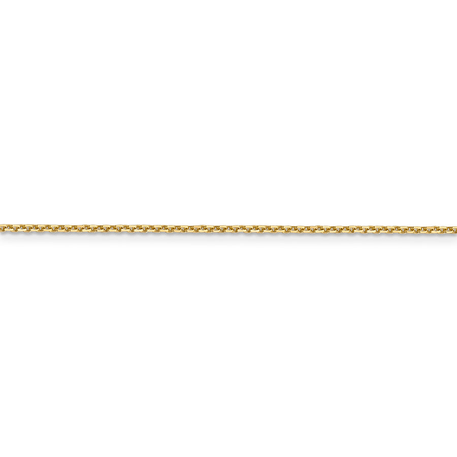 Cadena de Oro Amarillo de 14K, 76 cm (30 pulgadas), 1.4 mm, Estilo Cable Redondo con Corte Diamante y Cierre de Langosta