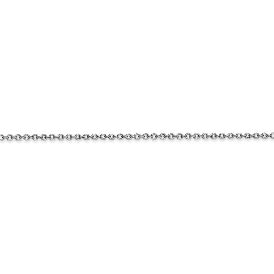 Cadena portacables de eslabones anchos abiertos redondos de 14k WG de 1,4 mm