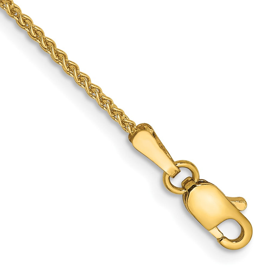 Tobillera de Oro Amarillo de 14K de 9in y 1.25mm Spiga con Cierre de Langosta