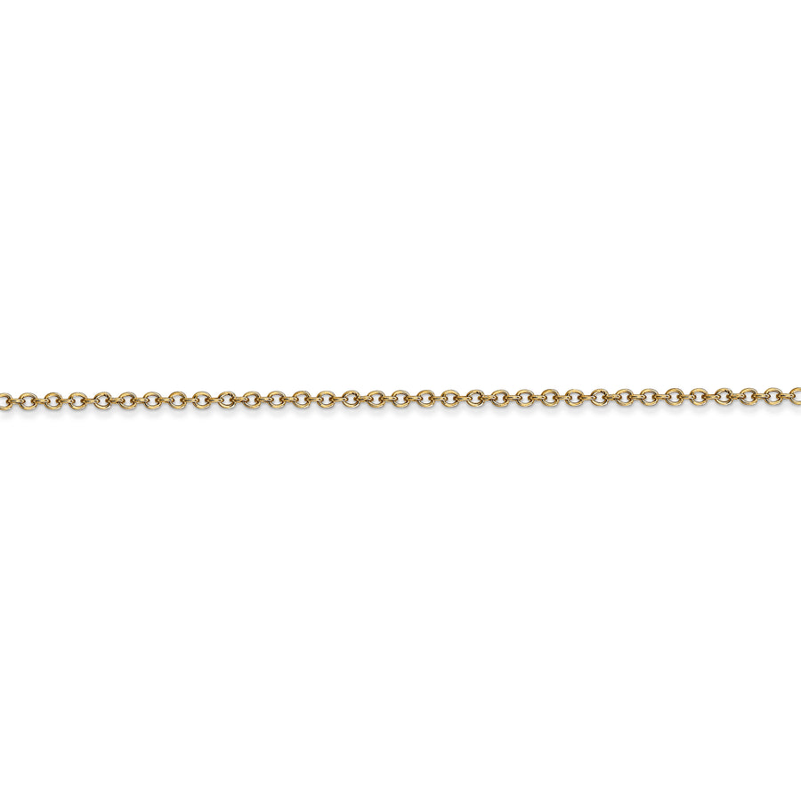 Cadena de Oro Amarillo de 14K, 76.2 cm (30 pulgadas), 1.4 mm, Estilo Cable de Eslabones Abiertos Anchos y Redondos con Cierre de Langosta