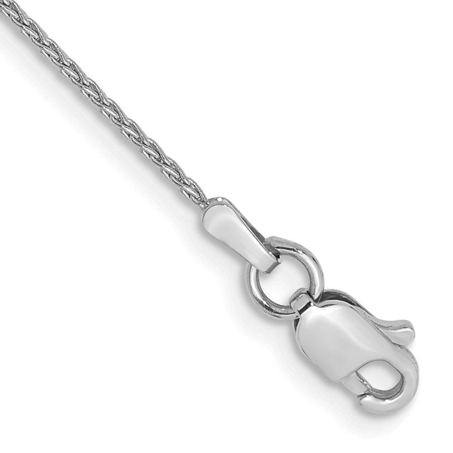 Tobillera de Oro Blanco de 14K de 9 Pulgadas y 1 mm con Cierre de Langosta (Estilo Parisian Wheat)