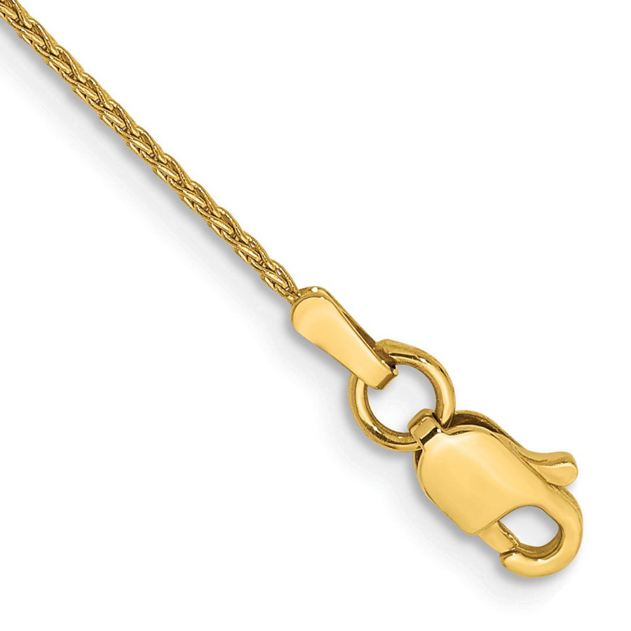 Tobillera 14K de Oro Amarillo 10 Pulgadas 1mm Parisian Wheat con Cierre de Langosta