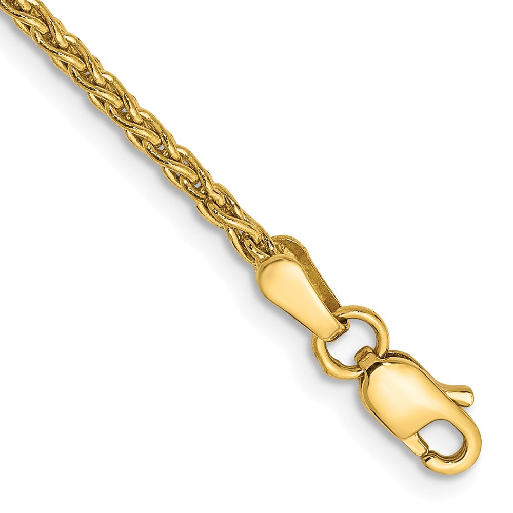 Pulsera de Trigo Parisino de 1.75mm en Oro Amarillo de 14k con Cierre de Langosta de 7 pulgadas