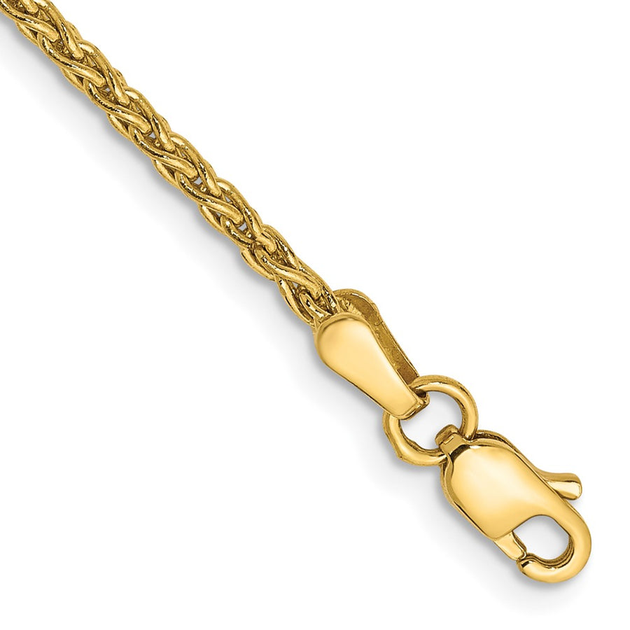 Tobillera de Oro Amarillo de 14K con Cadena Parisian Wheat de 10 Pulgadas y Cierre de Langosta
