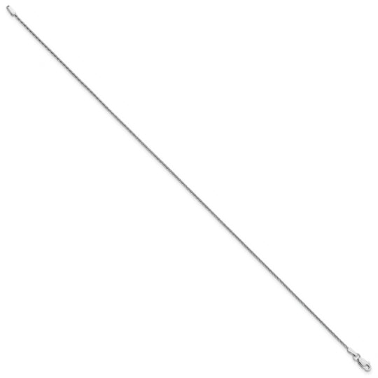Tobillera de Oro Blanco de 14K de 10 pulgadas y 1.5 mm con Cierre de Langosta (Estilo Parisian Wheat)