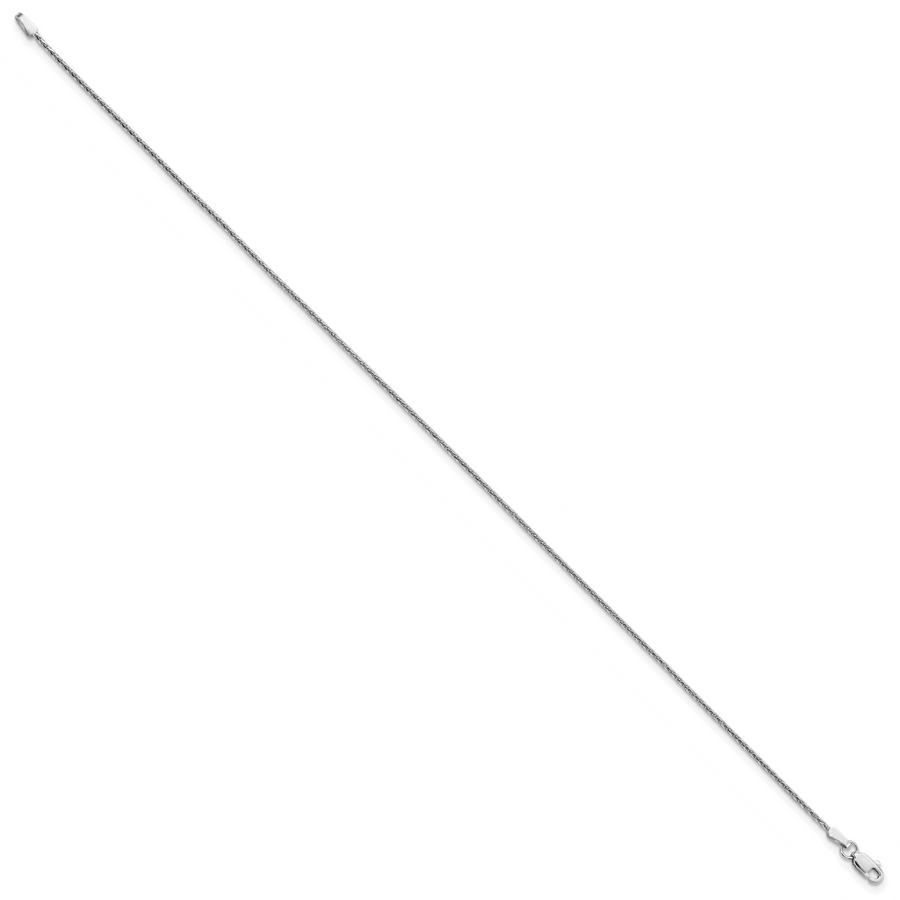 Tobillera de Oro Blanco de 14K de 10 Pulgadas y 1.5 mm con Cierre de Langosta (Estilo Parisian Wheat)