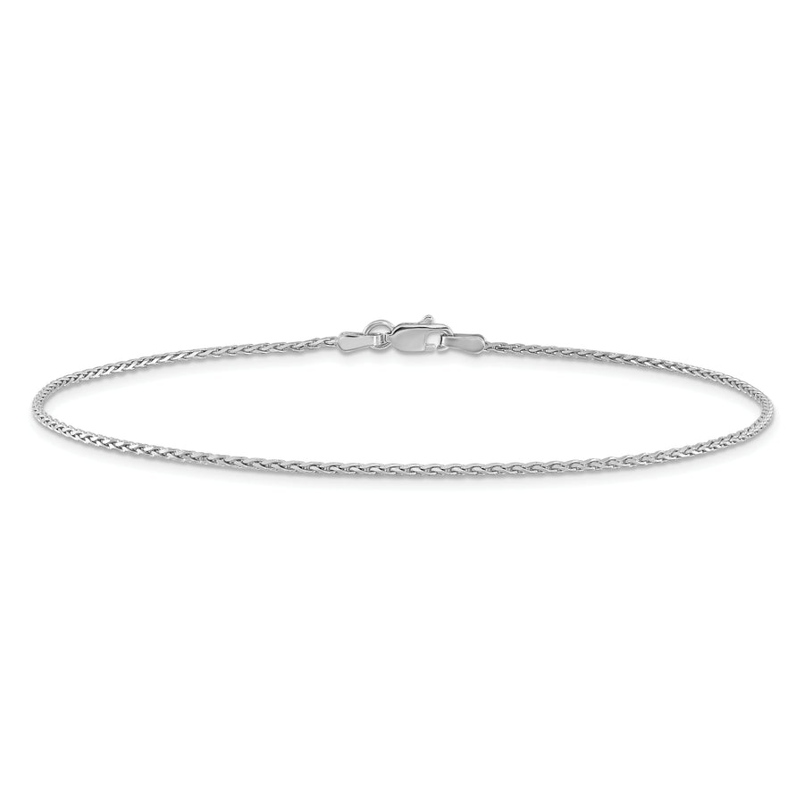 Tobillera de Oro Blanco de 14K de 10 Pulgadas y 1.5 mm con Cierre de Langosta (Estilo Parisian Wheat)