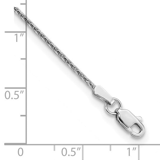 Tobillera de Oro Blanco de 14K de 10 Pulgadas y 1.5 mm con Cierre de Langosta (Estilo Parisian Wheat)