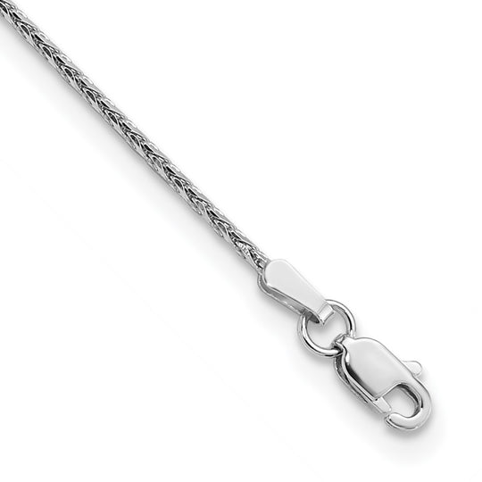 Tobillera de Oro Blanco de 14K de 10 pulgadas y 1.5 mm con Cierre de Langosta (Estilo Parisian Wheat)