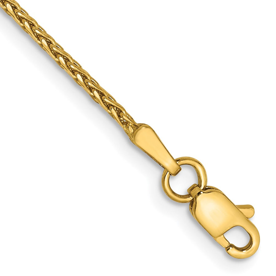 Tobillera de Oro Amarillo de 14K de 10 Pulgadas y 1.5mm Parisian Wheat con Corte Diamantado y Cierre de Langosta