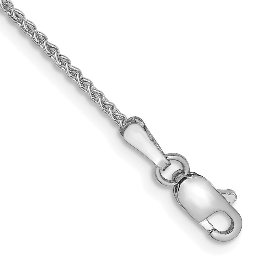 Tobillera de Cadena Espiga en Oro Blanco de 14K de 10 Pulgadas y 1.25 mm con Cierre de Langosta