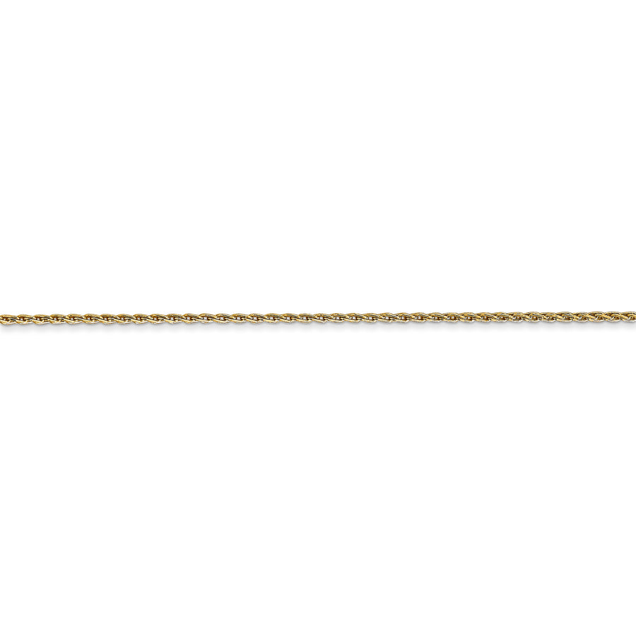 Cadena de trigo parisina redonda de 14 quilates y 1 mm