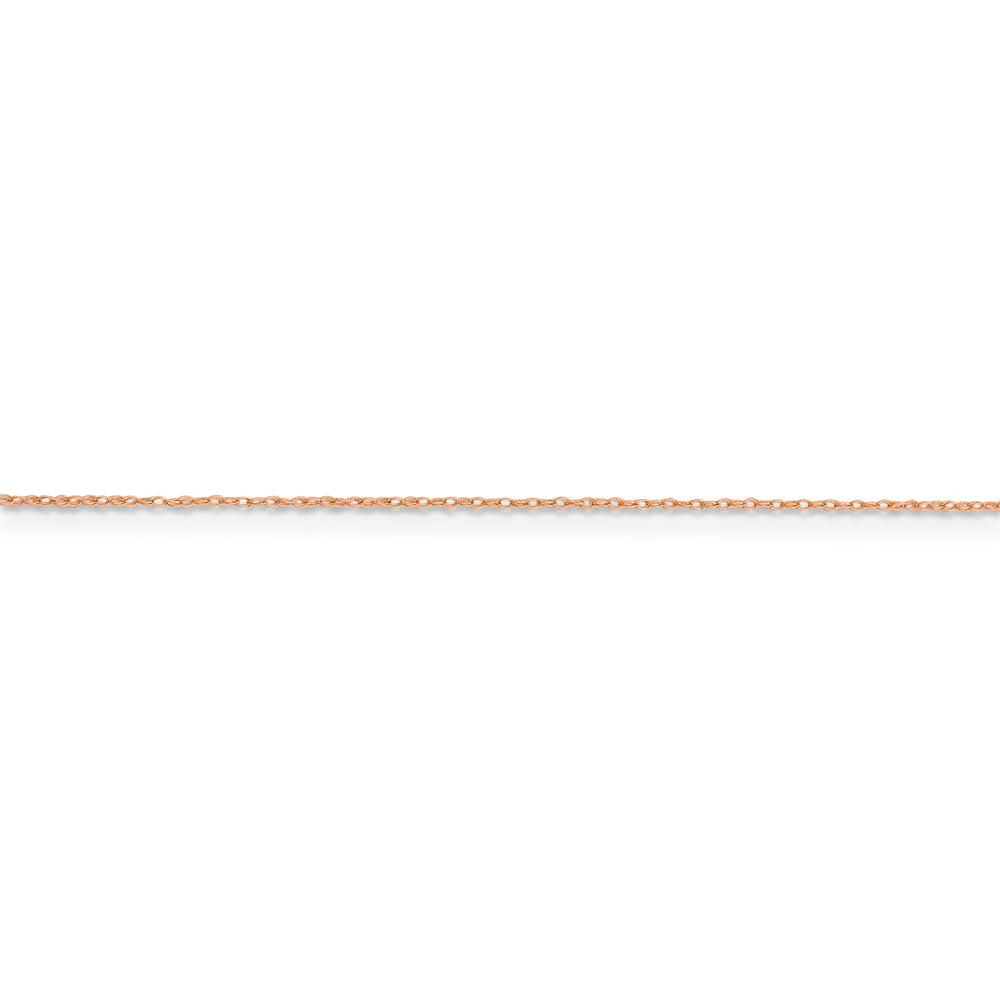 Cadena de cuerda para bebé de oro rosa de 14 k de 0,5 mm