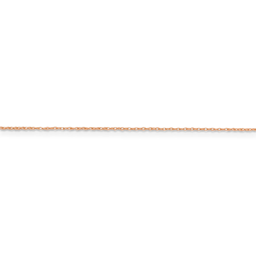 Cadena de cuerda para bebé de oro rosa de 14 k de 0,5 mm