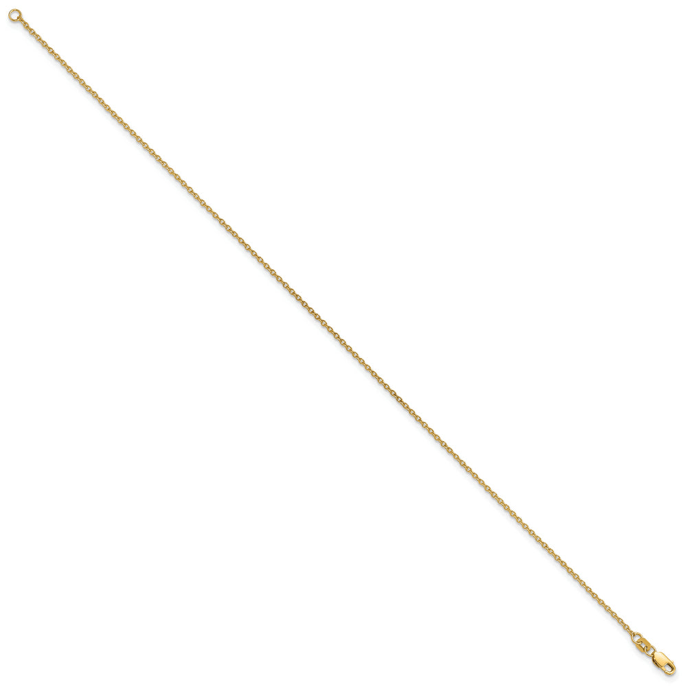 Tobillera 14K de Oro Amarillo 10 Pulgadas 1.4mm Forzantine con Cierre de Langosta