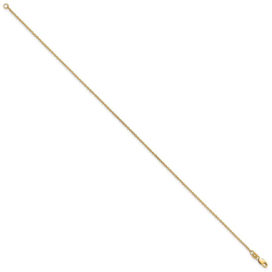 Tobillera 14K de Oro Amarillo 10 Pulgadas 1.4mm Forzantine con Cierre de Langosta