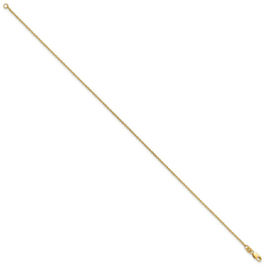 Tobillera 14K de Oro Amarillo 10 Pulgadas 1.4mm Forzantine con Cierre de Langosta