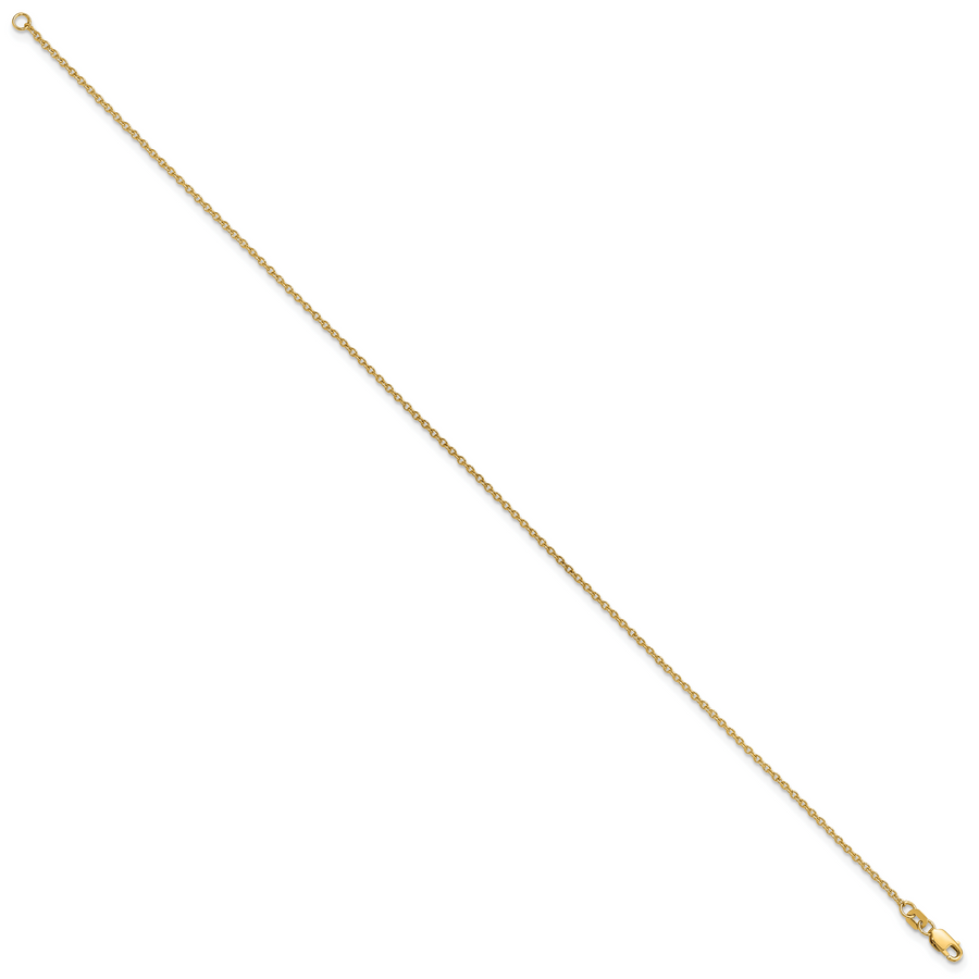 Tobillera 14K de Oro Amarillo 10 Pulgadas 1.4mm Forzantine con Cierre de Langosta