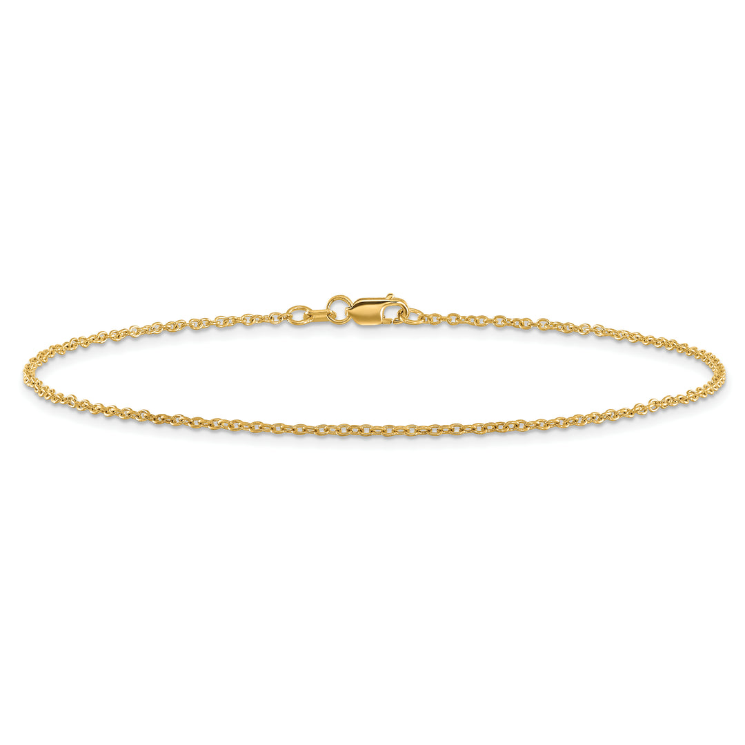 Tobillera 14K de Oro Amarillo 10 Pulgadas 1.4mm Forzantine con Cierre de Langosta