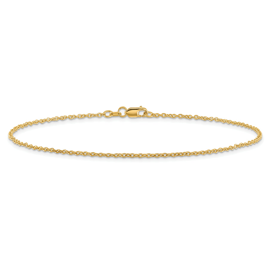 Tobillera 14K de Oro Amarillo 10 Pulgadas 1.4mm Forzantine con Cierre de Langosta