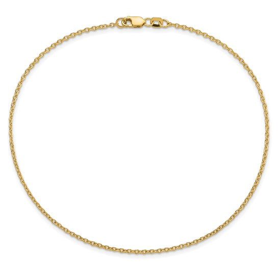 Tobillera 14K de Oro Amarillo 10 Pulgadas 1.4mm Forzantine con Cierre de Langosta