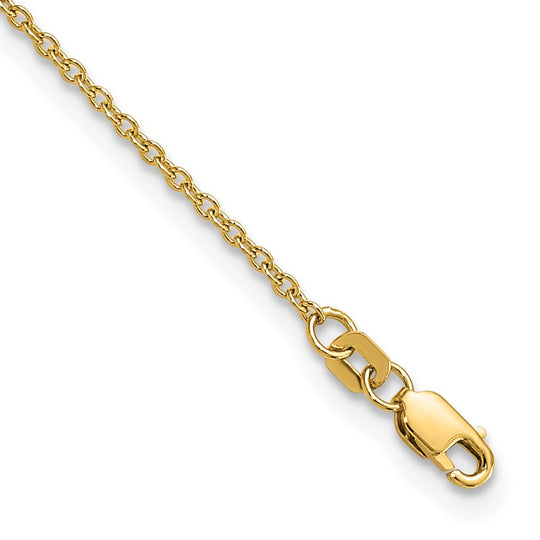 Tobillera 14K de Oro Amarillo 10 Pulgadas 1.4mm Forzantine con Cierre de Langosta