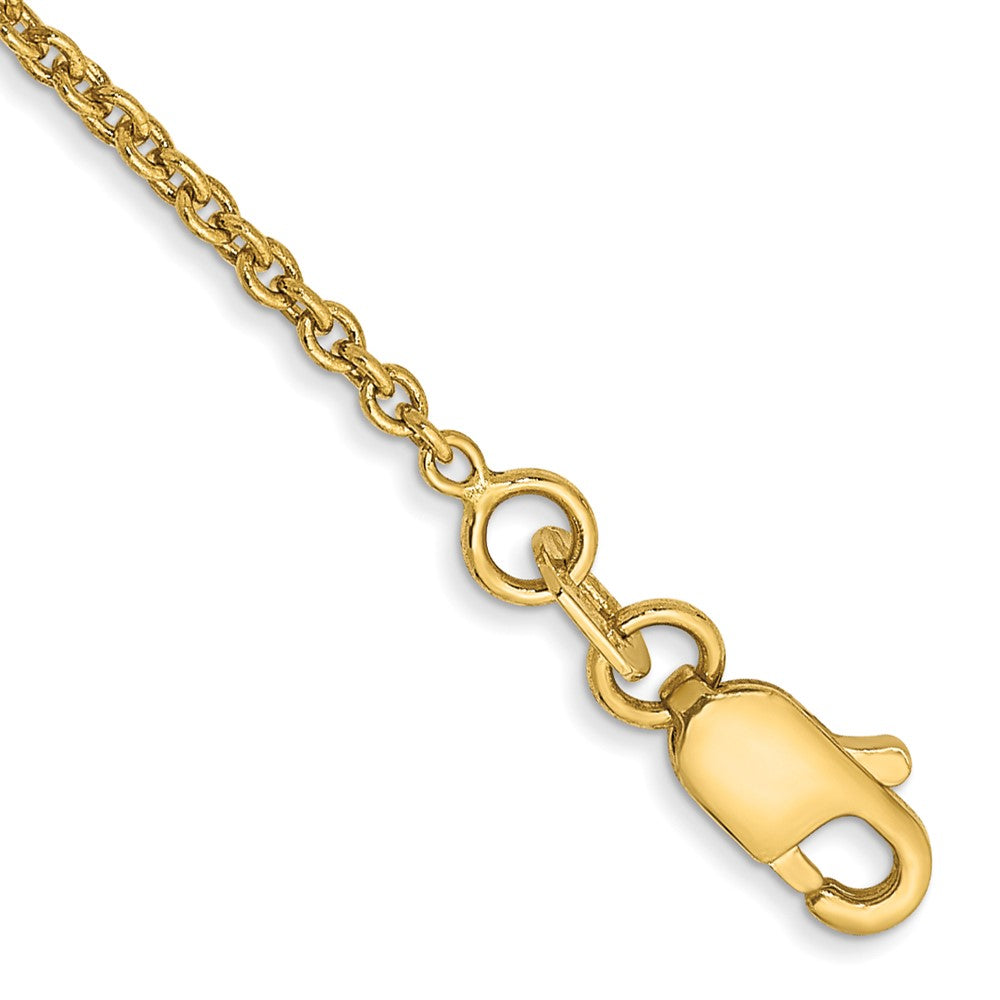 Tobillera de 14K en Oro Amarillo de 9 Pulgadas y 1.4 mm Tipo Forzantine Cable con Cierre de Langosta