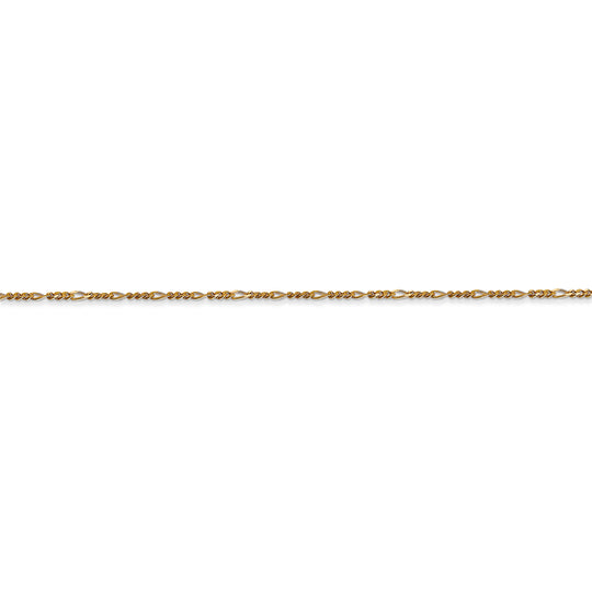 Cadena con Colgante Figaro Plana de 1.25 mm en Oro Amarillo de 14k