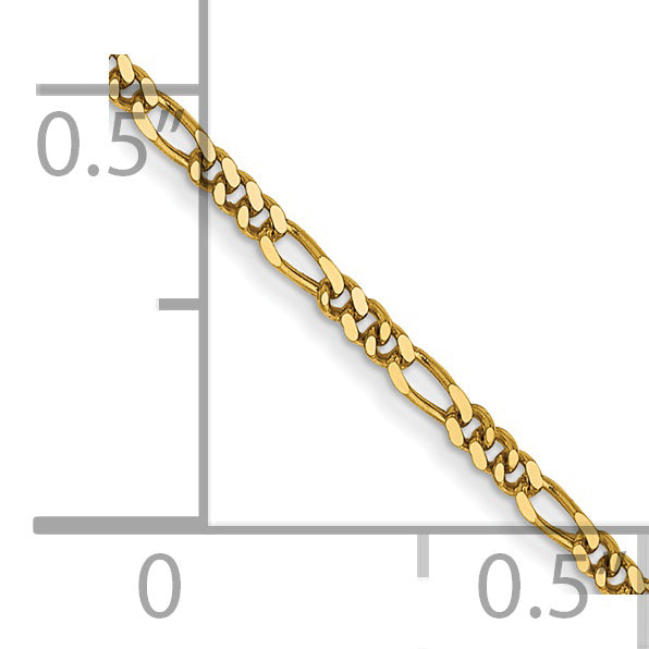 1.25mm Flat Figaro Pendant Chain in 14k Yellow Gold