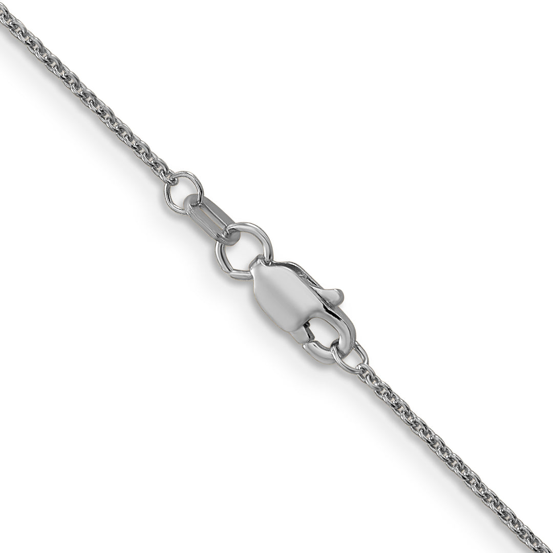Cadena de Oro Blanco de 14K, 35.5 cm (14 pulgadas), 1 mm, Estilo Cable de Eslabones Abiertos Redondos con Cierre de Langosta y Baño de Rodio