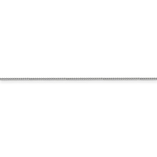 Spiga de 14k WG de 0,85 mm con cadena con cierre de langosta