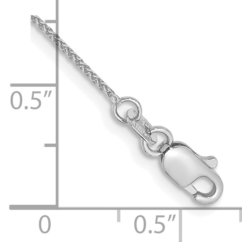 Tobillera Spiga de 14k en Oro Blanco de 9 Pulgadas y 0.85 mm con Cierre de Langosta