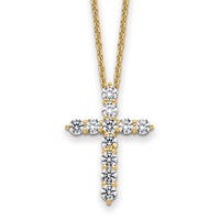 Colgante de Diamante Cultivado en Laboratorio de 14 k y con 2 quilates VS/SI FGH con Cadena