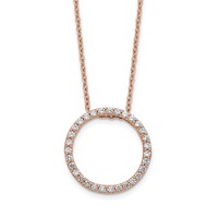 1/2 Quart Lab-Created Diamond Round Pendant Necklace in 14k Rose Gold, 18 Inch Chain