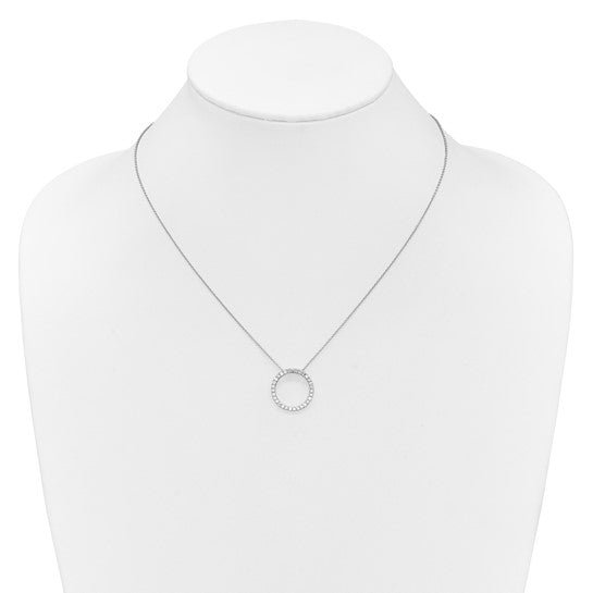 1/2 Quart Lab-Created Diamond Round Pendant Necklace in 14k White Gold, 18 Inch Chain