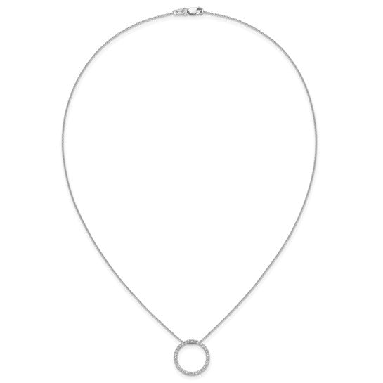 1/2 Quart Lab-Created Diamond Round Pendant Necklace in 14k White Gold, 18 Inch Chain